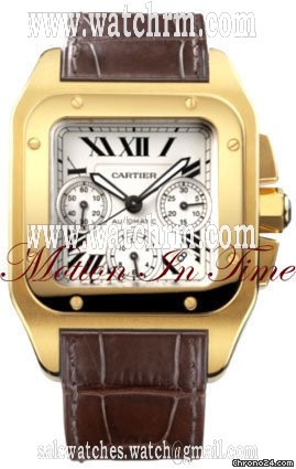 Cartier SANTOS 100 XL YELLOW GOLD CHRONOGRAPH AUTOMATIC - 2011 NEW