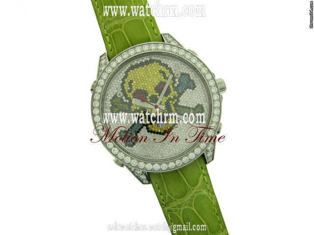 replica Jacob & Co. "SKULL" DIAMOND 5-TIMEZONE STEEL 47mm SPECIAL EDITION WATCHES 1 