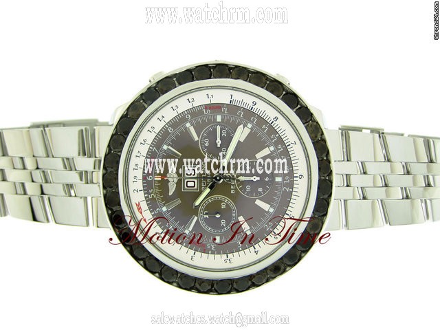 Breitling BENTLEY 6.75 STEEL w/ 8.50ct BROWN DIAMOND BEZEL SPECIAL ED.