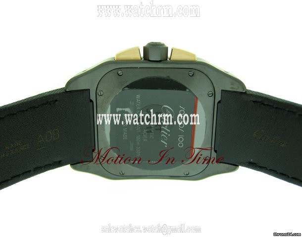 replica Cartier SANTOS 100 XL CHRONOGRAPH BLACK CARBON & ROSE GOLD NEW 2011 WATCHES 1 