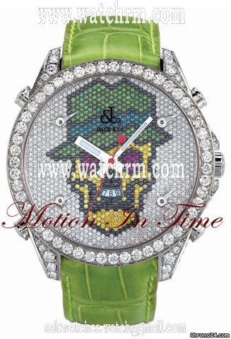 Jacob & Co. "SKULL" DIAMOND 5-TIMEZONE STEEL 47mm SPECIAL EDITION