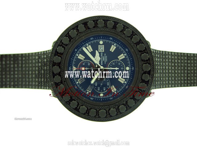 Breitling SUPER AVENGER "ALL-BLACK" DIAMOND 52.00ct IN BLACK STEEL