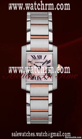 Cartier TANK FRANCAISE LADIES' ROSE GOLD & STEEL NEW 2011