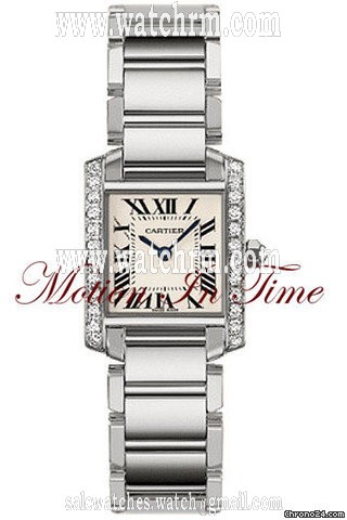 Cartier TANK FRANCAISE LADIES' WHITE GOLD DIAMOND - NEW 2011