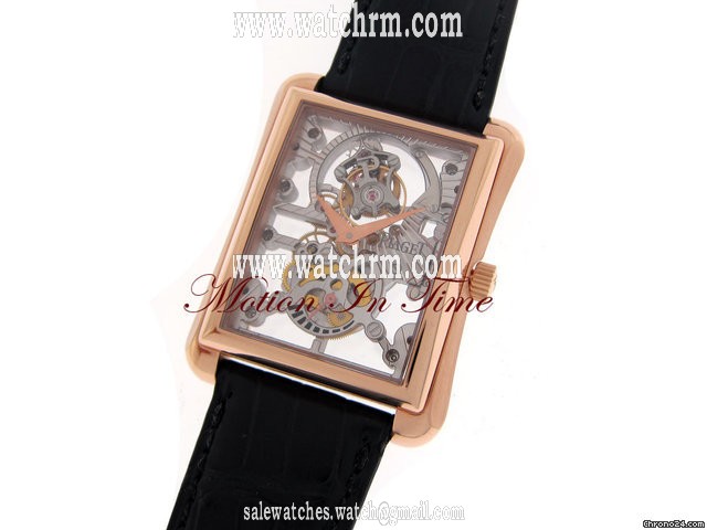 replica Piaget EMPERADOR ROTATING TOURBILLON SKELETON ROSE GOLD "BLACK TIE" WATCHES 1 