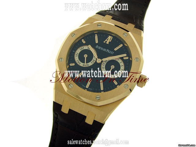 replica Audemars Piguet ROYAL OAK DAY-DATE ROSE GOLD 40mm ON CROCODILE STRAP - NEW WATCHES 1 