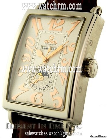 Gevril Avenue of Americas Triple Calendar Moonphase 5035 NIB