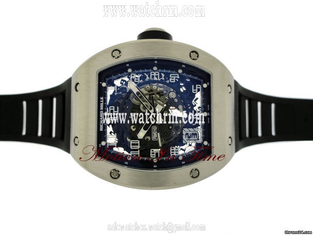 Richard Mille RM-10 TITANIUM AUTOMATIC SKELETON ON BLACK AERO RUBBER STRAP WATCHES 2