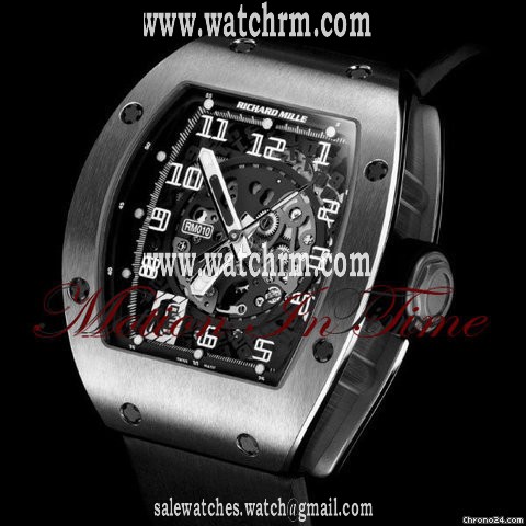 Richard Mille RM-10 TITANIUM AUTOMATIC SKELETON ON BLACK AERO RUBBER STRAP