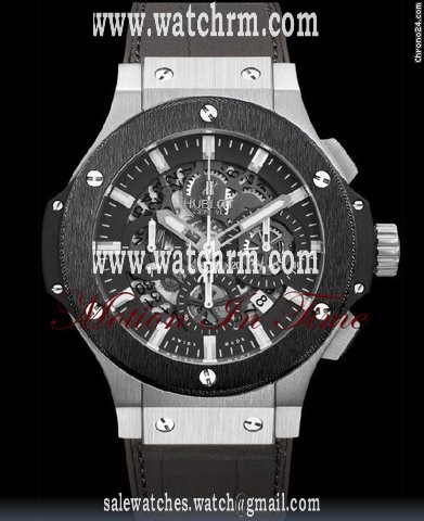 Hublot BIG BANG "AERO BANG" STAINLESS STEEL & BLACK CERAMIC w/ DATE