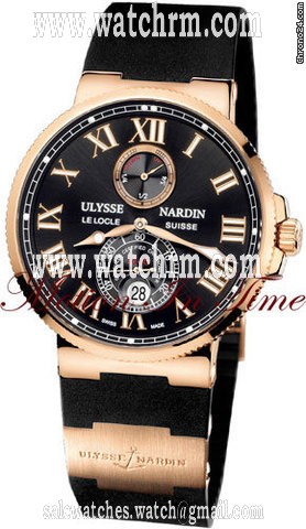 Ulysse Nardin MAXI MARINE CHRONOMETER 43mm ROSE GOLD BLACK ON BLACK RUBBER