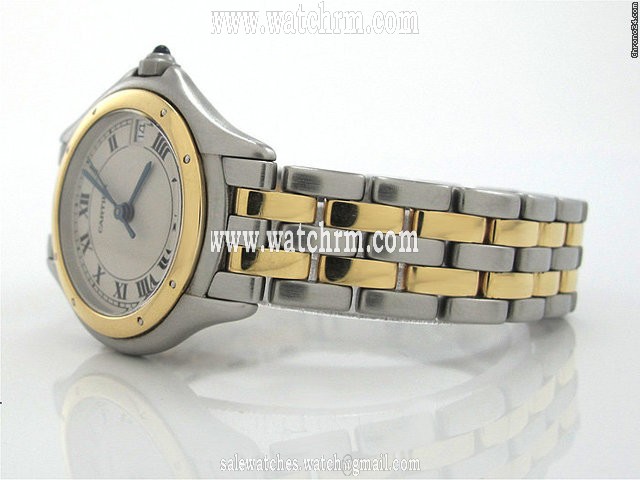 replica Cartier Damen "RONDE" Edelstahl / Gelbgold Quarz WATCHES 1 