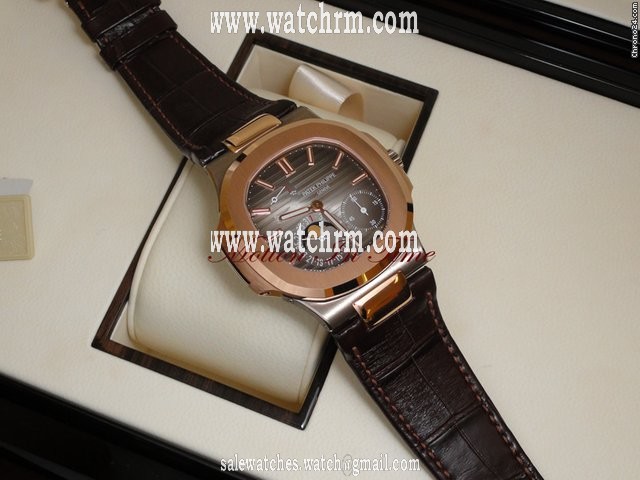 replica Patek Philippe 5712GR EXTREMELY RARE NAUTILUS ROSE & WHITE GOLD LIMITED ED. WATCHES 1 