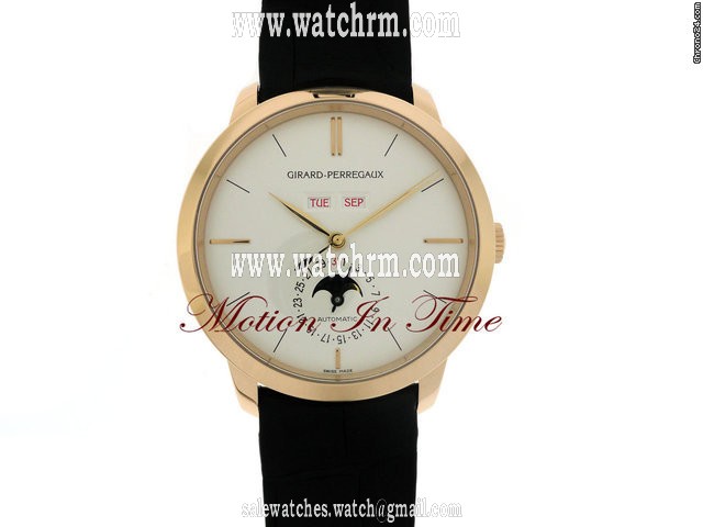 replica Girard Perregaux "1966 FULL CALENDAR" ROSE GOLD DAY-DATE MOONPHASE NEW WATCHES 1 