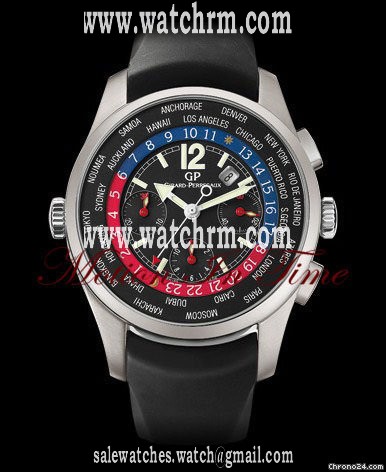 Girard Perregaux WW.TC WORLD TIME CHRONOGRAPH TITANIUM "PEPSI" DIAL ON RUBBER