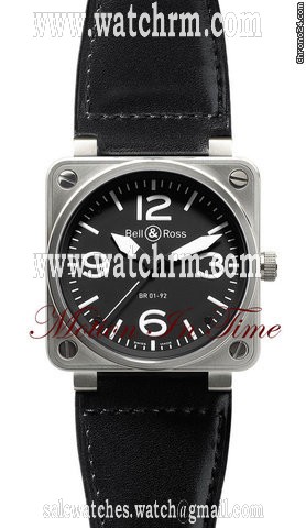 Bell & Ross BR01-92 STAINLESS STEEL 46mm BLACK DIAL AUTOMATIC - NEW 2010