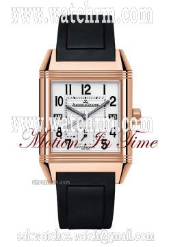 Jaeger-LeCoultre REVERSO SQUADRA HOMETIME GMT ROSE GOLD ON RUBBER STRAP