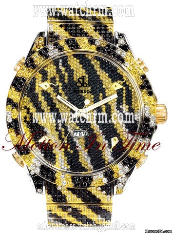 Jacob & Co. FIVE TIMEZONE "TIGER" MULTICOLOR DIAMOND 47mm - NEW 2010