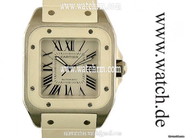 Cartier Santos 100 MM MediumModell Kautschuk 43x34mm