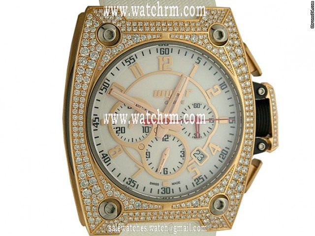 Wyler Chrono Rosegold Diamond Kautschuk 52x43mm