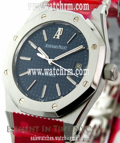 Audemars Piguet Royal Oak Date Steel On Bracelet Blue Dial