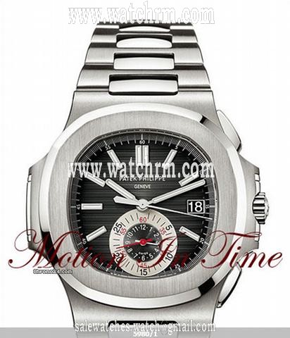 replica Patek Philippe 5980 NAUTILUS JUMBO CHRONOGRAPH "BLACK DIAL" NEW RARE MODEL WATCHES 1 