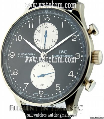 IWC Portuguese Chrono Black Dial 18k White Gold