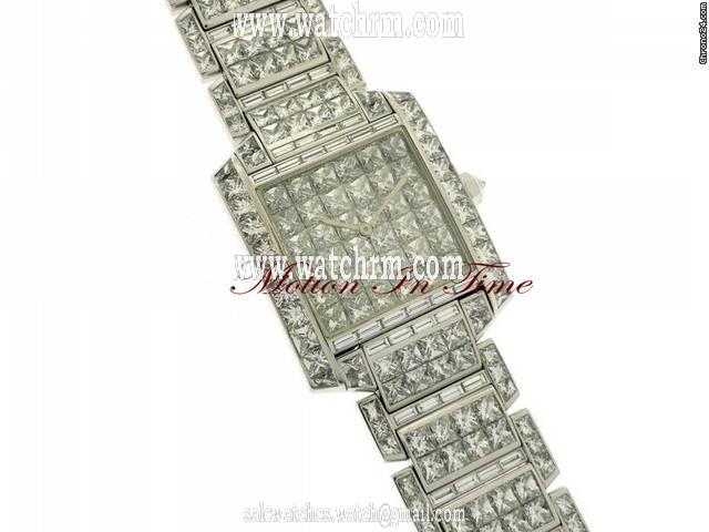 Cartier EXTREMELY RARE TANK FRANCAISE WHITE GOLD BAGUETTE DIAMOND