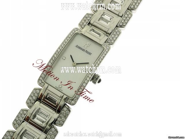 replica Audemars Piguet LADIES' CLASSIQUE WHITE GOLD BAGUETTE DIAMOND WATCHES 1 