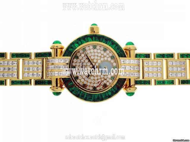 Chopard IMPERIALE BAGUETTE DIAMOND & EMERALD YELLOW GOLDL - RARE