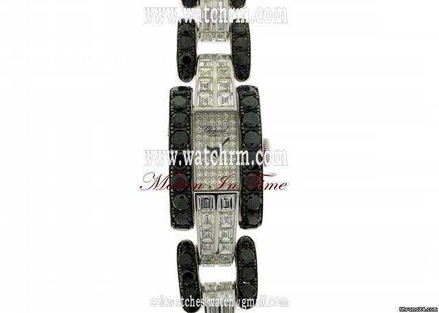Chopard LA STRADA LADIES' WHITE GOLD BLACK & WHITE DIAMOND NEW