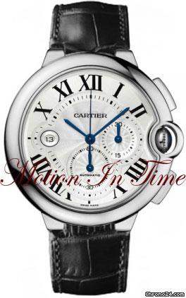 Cartier BALLON BLEU WHITE GOLD CHRONOGRAPH AUTO SKELETON BACK 47mm