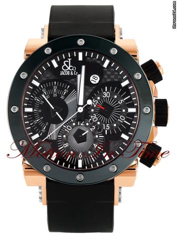 Jacob & Co. EPIC II ROSE GOLD & BLACK CERAMIC CHRONOGRAPH AUTOMATIC 47mm
