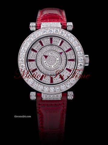 Franck Muller "DOUBLE MYSTERY" WHITE GOLD 42mm DIAMOND & RUBY SPECIAL ED.