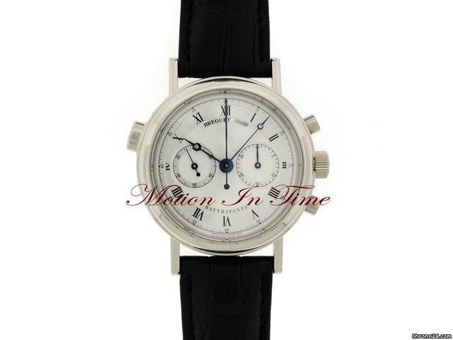 Breguet CLASSIQUE CHRONOGRAPH RATTRAPANTE "Lemania" WHITE GOLD -RARE