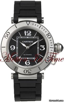 Cartier PASHA SEATIMER STAINLESS STEEL & BLACK RUBBER NEW 2011