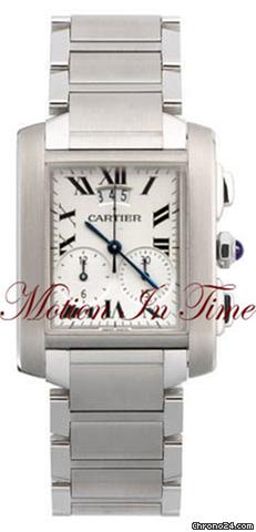 Cartier TANK FRANCAISE MEN'S CHRONOGRAPH STEEL w/ TRIPLE DATE - NEW