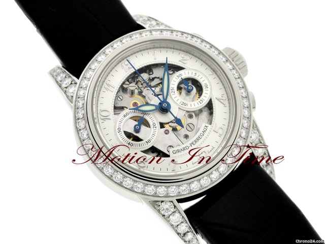 Girard Perregaux SMALL CHRONOGRAPH LADIES' DIAMOND SKELETON NEW 2011