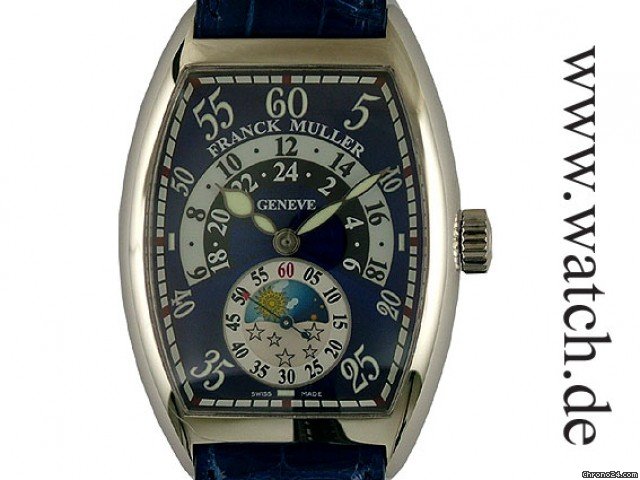 Franck Muller Cintree Curvex Double Retrograde Jour et Nuit Platin 50x36mm