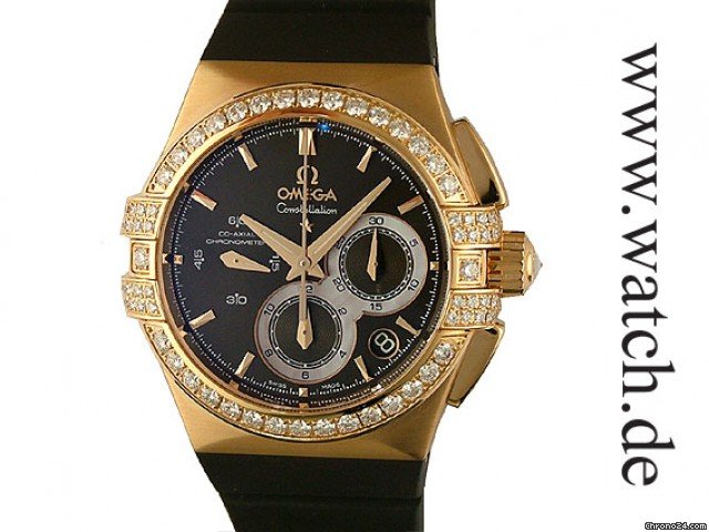 Omega Constellation Double Eagle Co Axial Chrono Rosegold Diamond 35mm