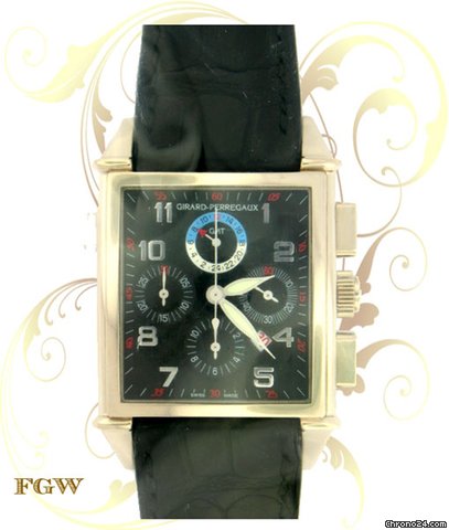 Girard Perregaux 25975 Vintage 1945 Chronograph GMT, White Gold
