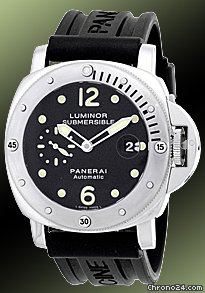 Panerai Gent's Stainless Steel  44mm Luminor Submersible Strapwatch