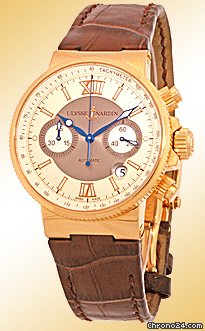 Ulysse Nardin Gent's 18K Rose Gold  Maxi Marine Chronograph Strapwatch