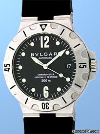 Bulgari Gent's Stainless Steel  Diagono Professional SCUBA Strapwatch