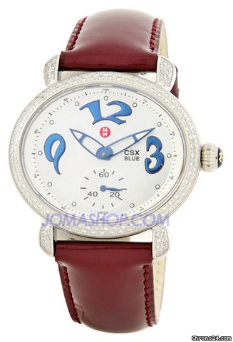 Michele CSX Blue Diamond Steel Burgundy Ladies Watch MWW03E000058