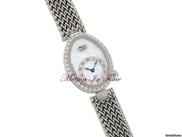 replica Breguet REINE de NAPLES LADIES' WHITE GOLD DIAMOND ON BRACELET RARE WATCHES 1 