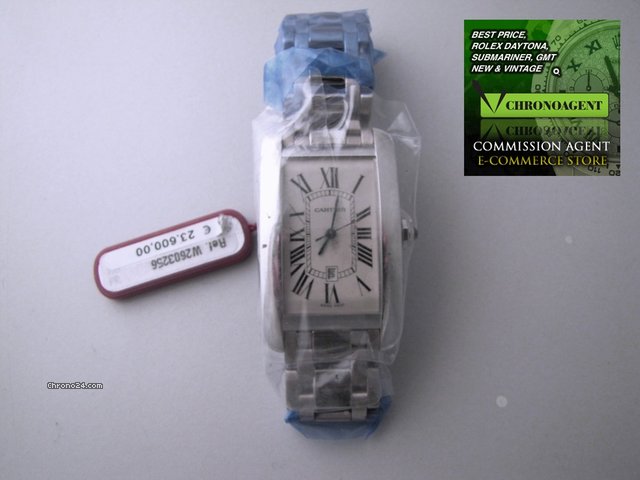 replica Cartier NEW CARTIER TANK AMERICAINE  BOX&PAPER CARTIER TANK AMERICAINE GRAND TAILLE ORO BIANCO 18 KT NUOVO WATCHES 1 