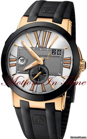 Ulysse Nardin EXECUTIVE DUAL TIME GMT ROSE GOLD 43mm SILVER DIAL ON RUBBER
