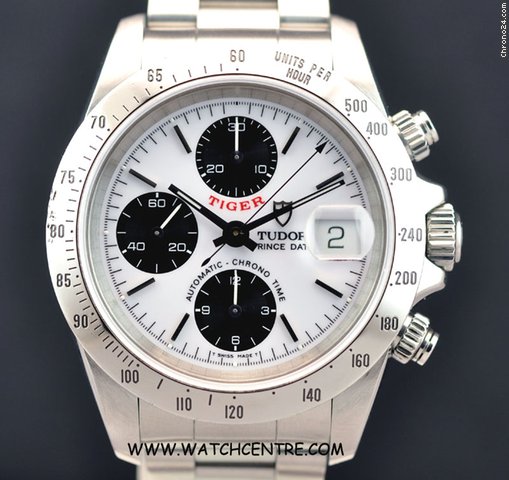 Tudor S/S White Dial Chronograph Tiger Prince Date 79280