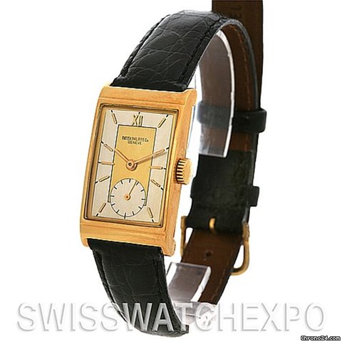 replica Patek Philippe Vintage Men 18k Yellow Gold Watch 1442 Yr 1944 Watch WATCHES 1 